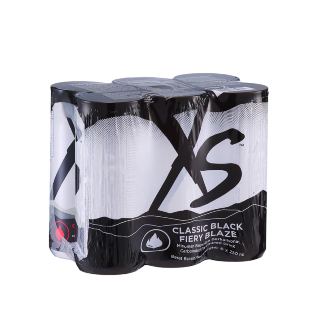 XS Classic Black Fiery Blaze - 1 Pack Of 6 Cans - Image 2