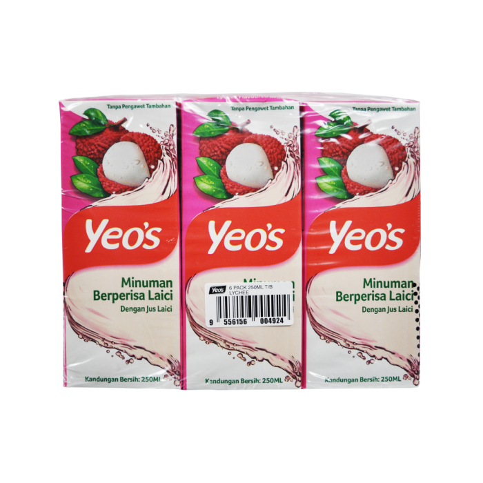 YEOS Lychee Drink 6x250ml - Image 2